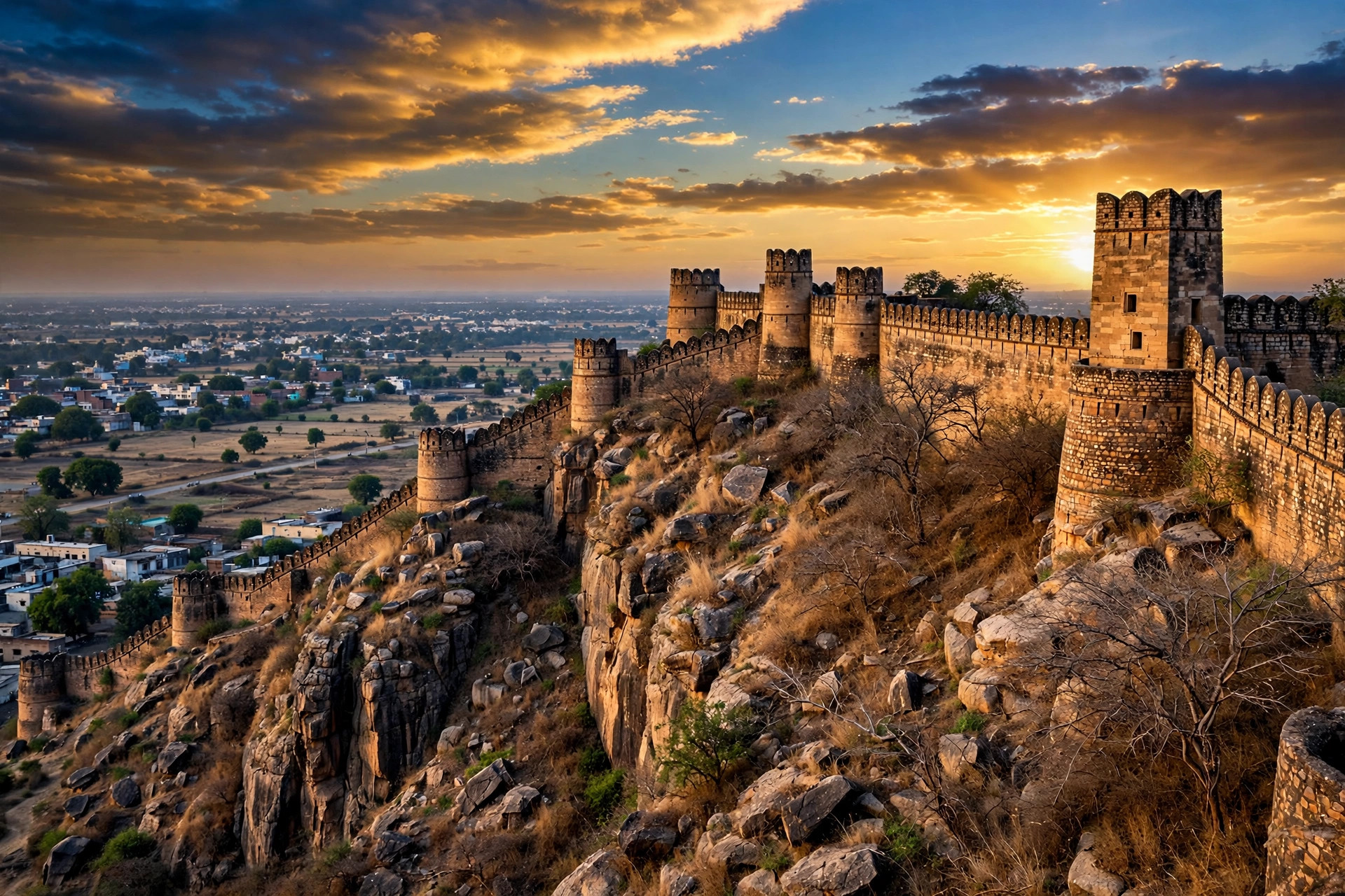 Jhansi Fort at sunset